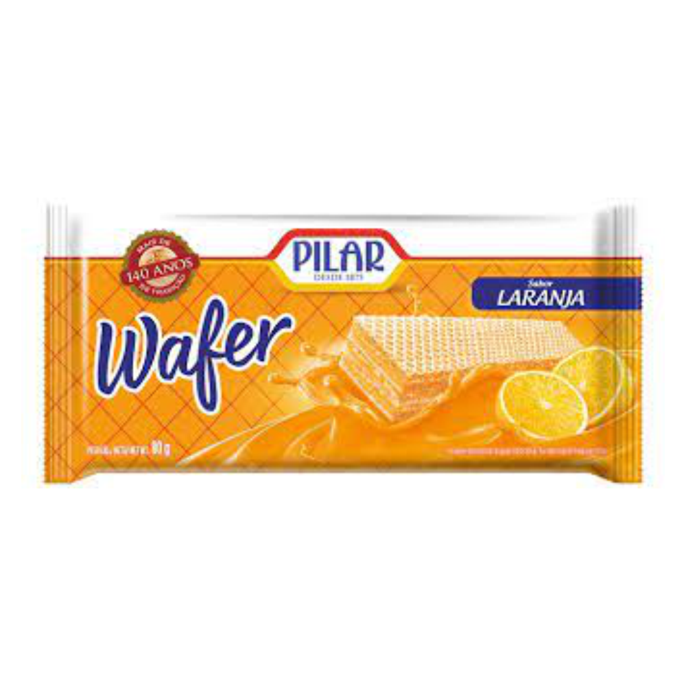 BISC WAFER PILAR LARANJA 80G
