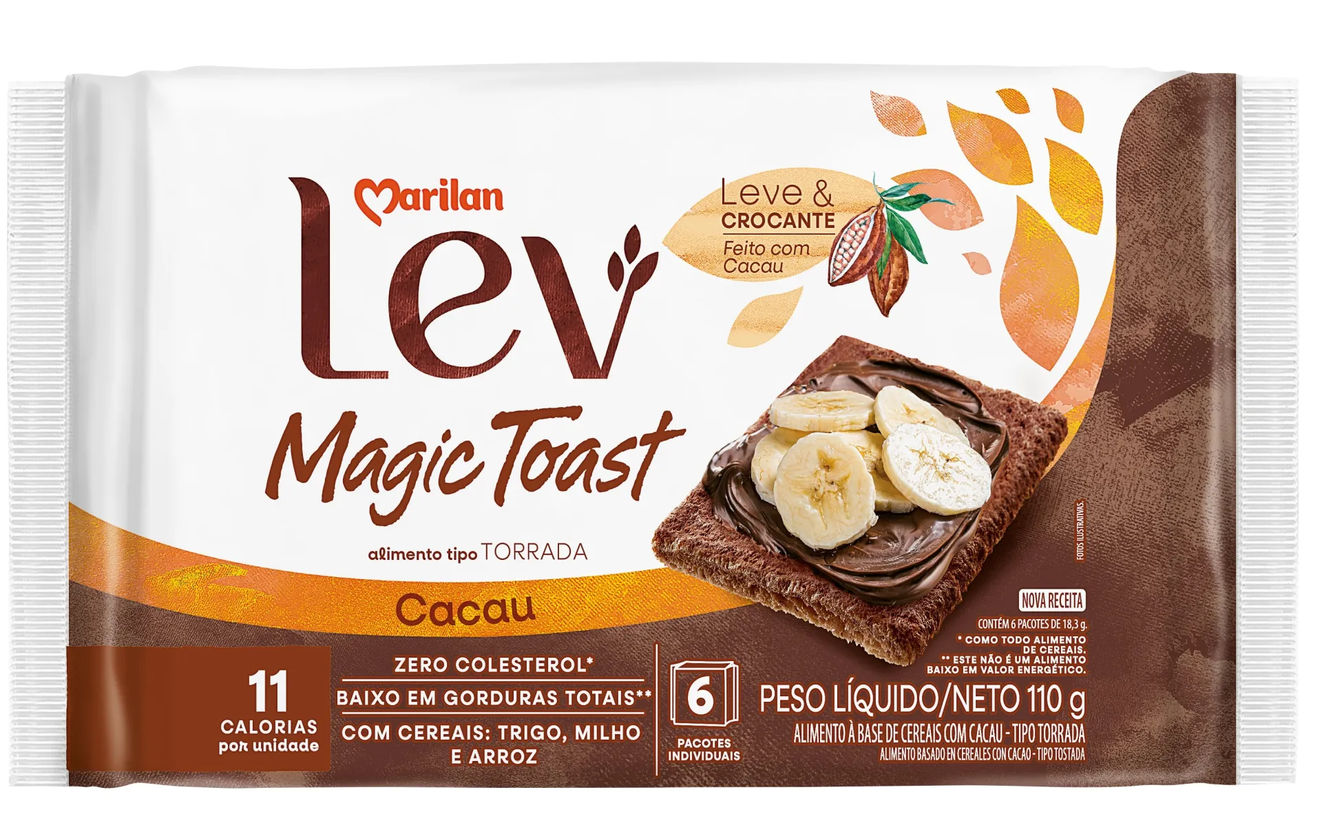 TORRADA LEV MAGIC TOAST CACAU 110g