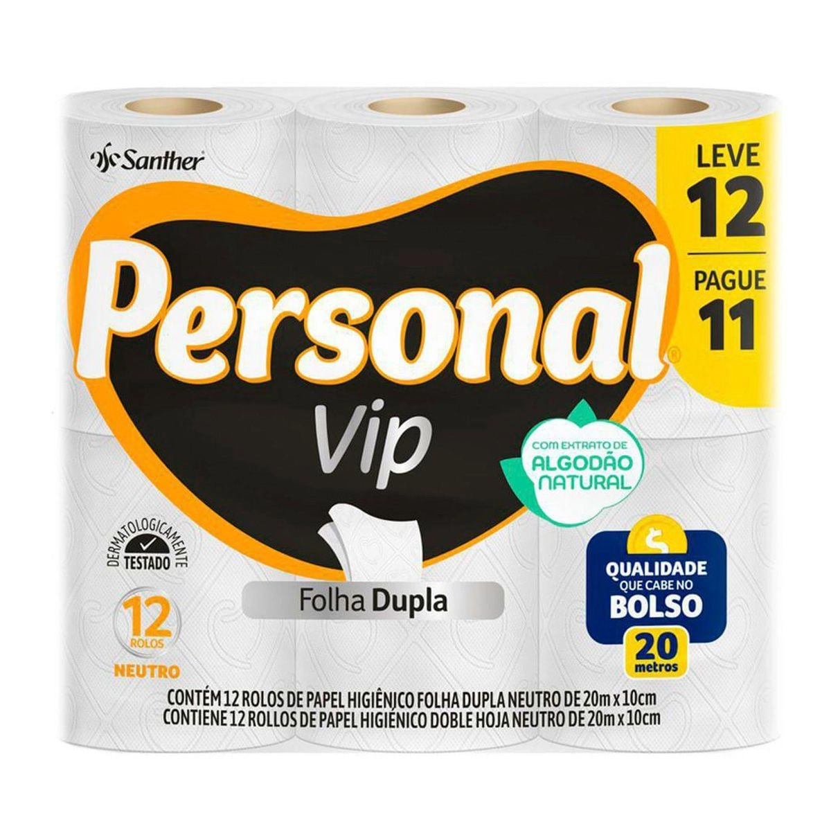 PAPEL HIG PERSONAL VIP F.DUPLA NEUTRO 20M