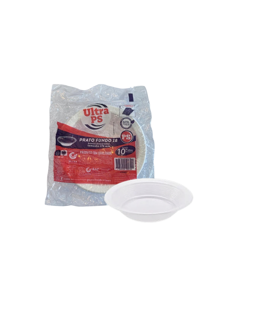 PRATO DESC ULTRA 18CM BR FUND 10UN