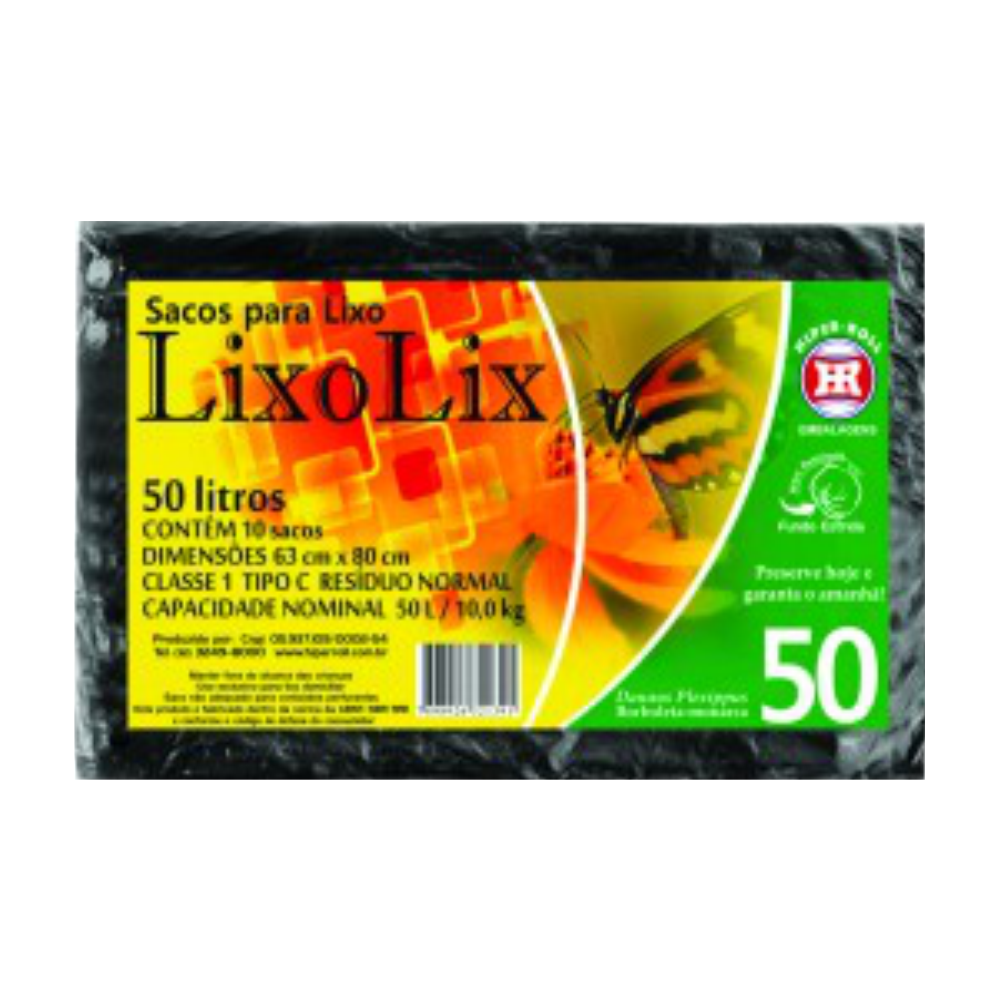 SACO P LIXO 50 LT PRETO 10UN
